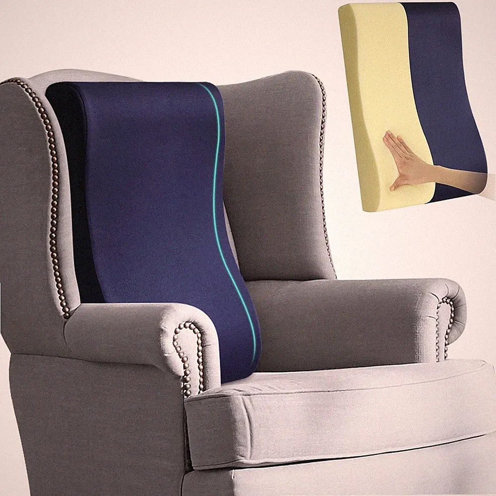 2-in-1 Neck Pillow Lumbar Support for Recliner Couch High-Density Foam Cushion
