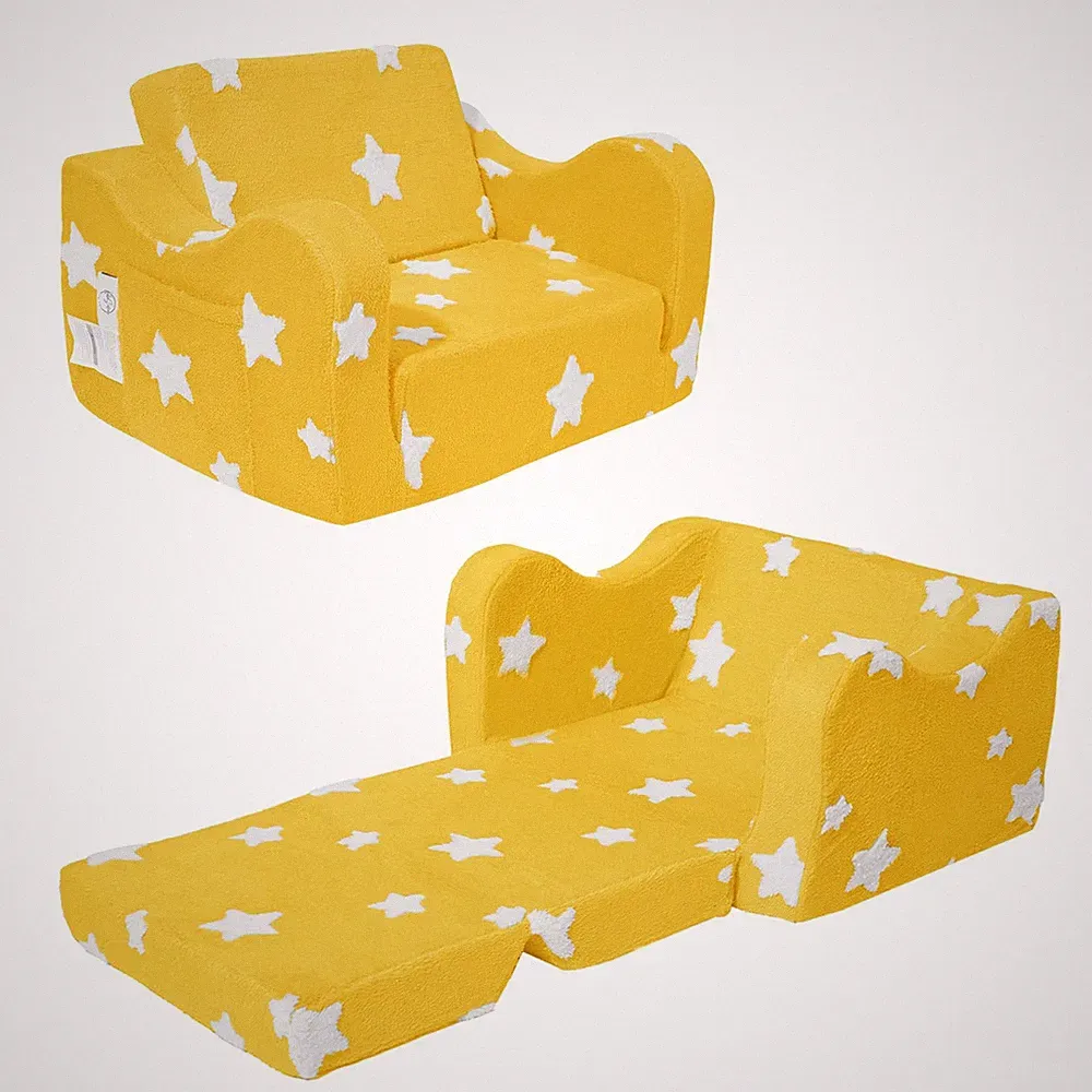 Couch, Couch for Fold Out, 2-in-1 Convertible Kid Sofa to Lounger Bed for Gir...