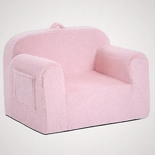 Toddler Chair Plush Kids Couch, Comfy Kid Sofa Toddler Lounger Chair for Pink